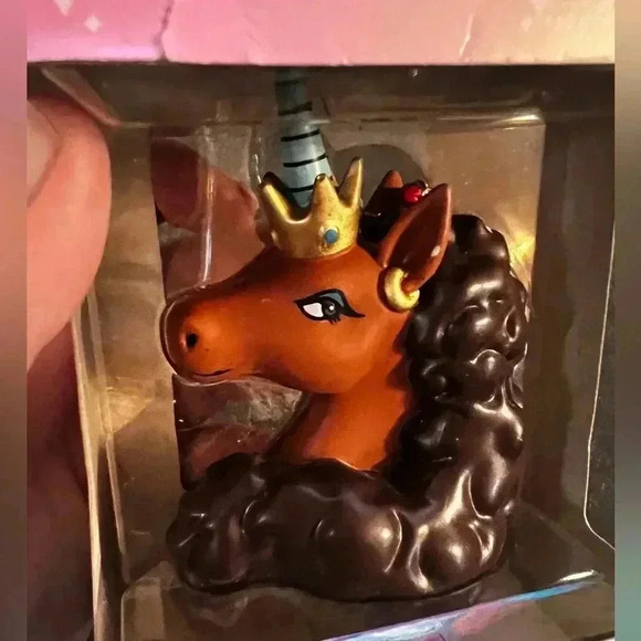 Afro Unicorn  Polyresin Christmas Holiday Ornament - Picture 5 of 5